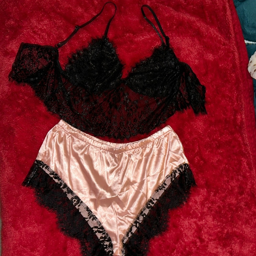 Pink And Black Lingerie